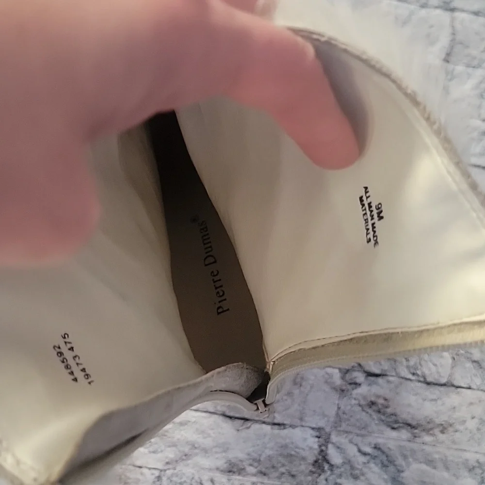 Pierre Dumas 3 Inch Heel Boots with Faux Fur Cream - Picture 9 of 12